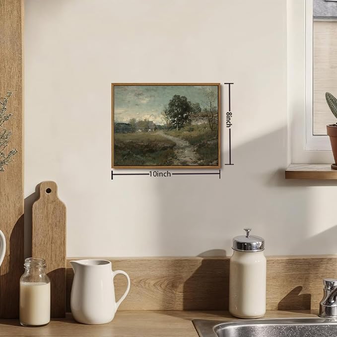 OIQArtOIQ Framed Vintage Landscape Wall Art French Country Cottage Natural - Image 4