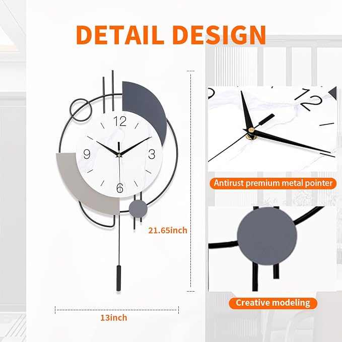 Dankeit Wall Clock, Silent Non-Ticking Quality Quartz Battery Operated - Image 3