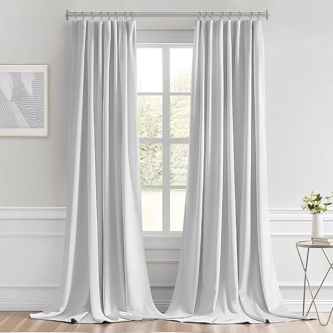 MIULEE Back Tab Light Blocking Curtains 120 Inch Long 2 Panels Set - Image 9