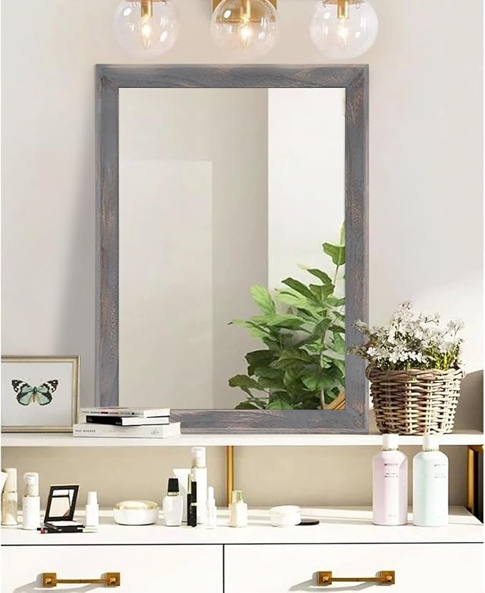 AAZZKANG Wooden Mirror Rectangle Rustic Mirrors - Image 4