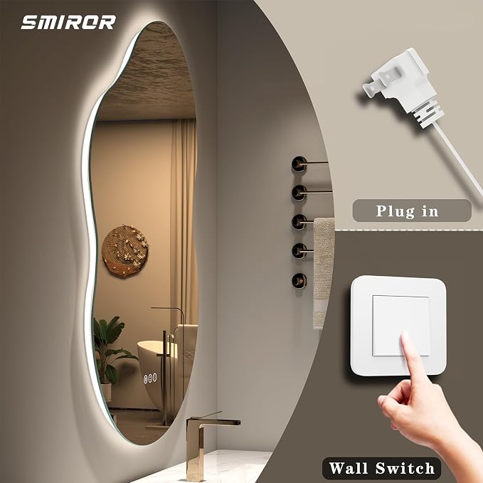SMIROR Asymmetrical Backlit Bathroom Mirror - Image 7
