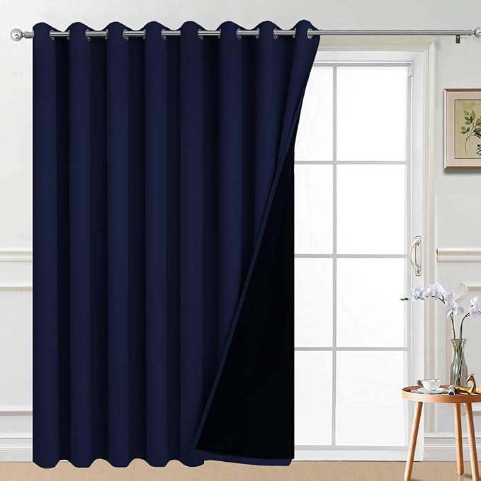 Yakamok 100% Blackout Sliding Door Curtains, Thermal Insulated Grommet Full by Yakamok