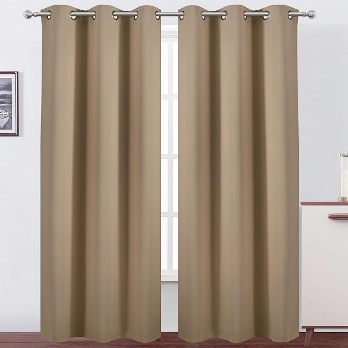 LEMOMO Natural Thermal Blackout Curtains/42 x 84 Inch/Set of 2 Panels Room by Lemomo