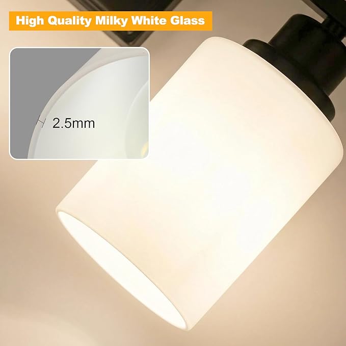 Unicozin 3-Light Bathroom Light Fixtures, Modern Black Vanity Light Over Mirror - Image 5
