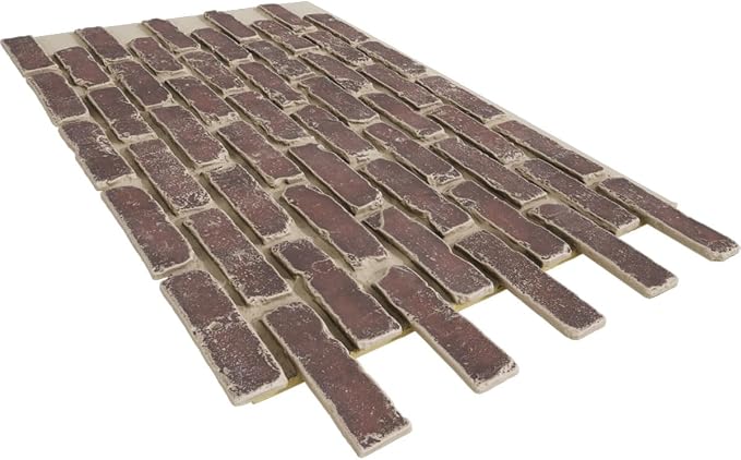 EverStone Aged Brick Faux Brick Panel, 46 7/8"W x 27"H x 1 1/4"D, Merlot Color - Image 6