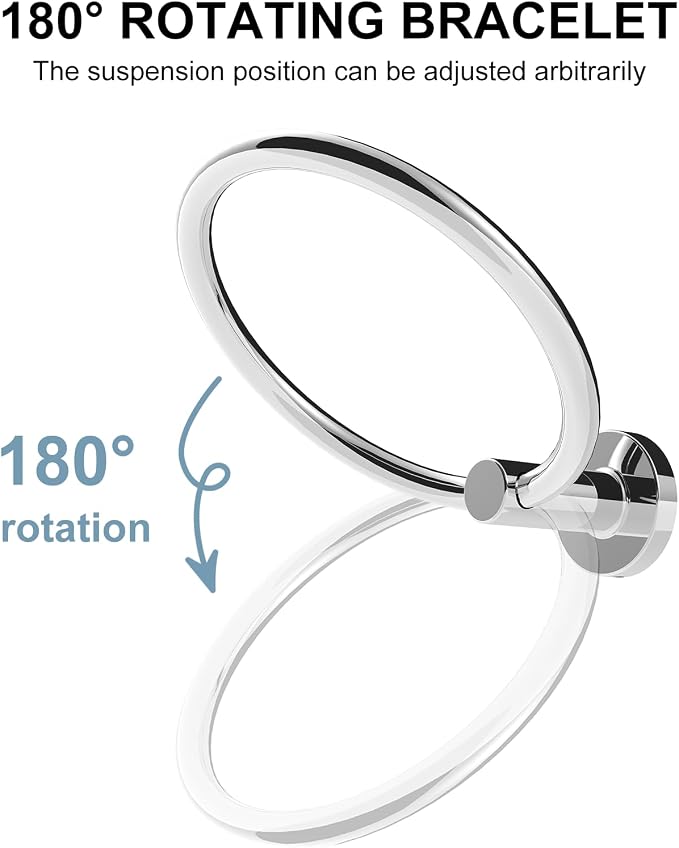 SetSail Towel Holder for Bathroom Wall Stainless Steel Hand Towel Ring Heavy - Image 3