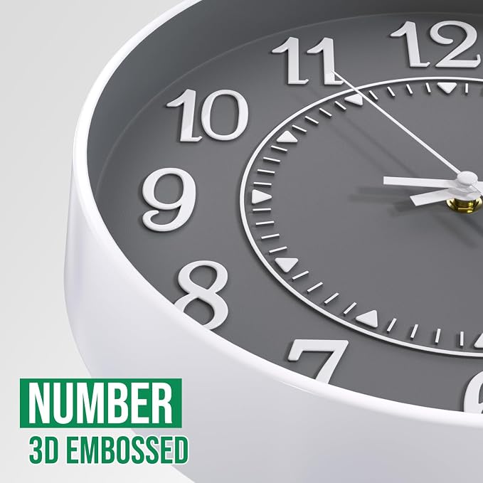 Wall Clock Modern Non-Ticking Battery Operated Silent Wall Clocks Simple Style - Image 6