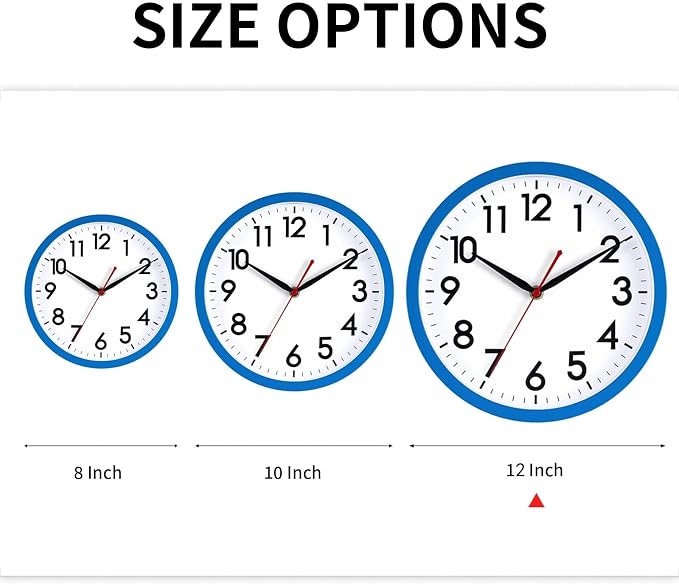 AKCISOT 12 Inch Wall Clock Silent Non Ticking Modern Wall Clocks Battery - Image 3