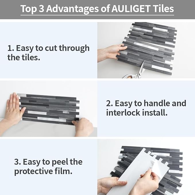 AULIGET 20 Sheets Peel and Stick Backsplash - Image 7