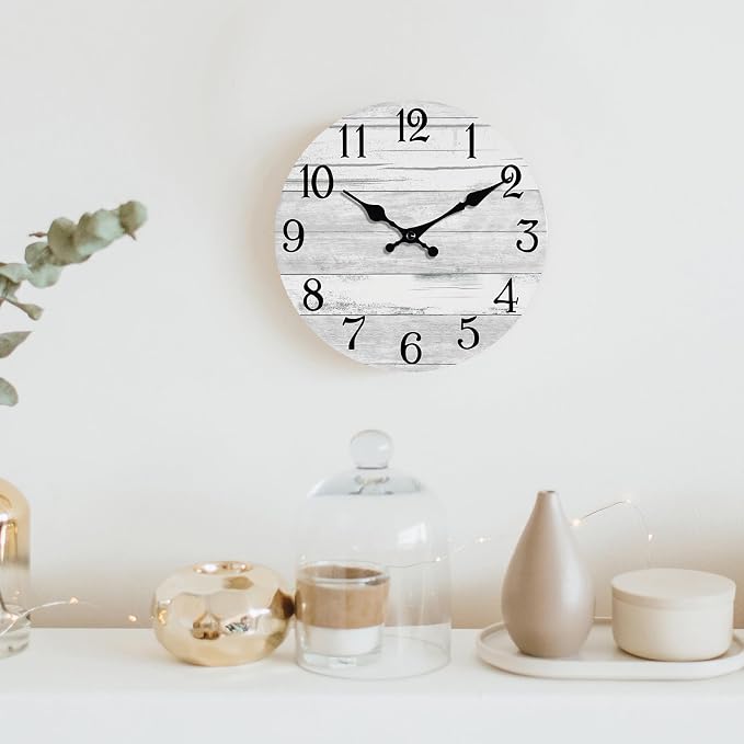 KECYET Wall Clock Battery Operated 12 Inch Gray Silent Non Ticking Country - Image 6