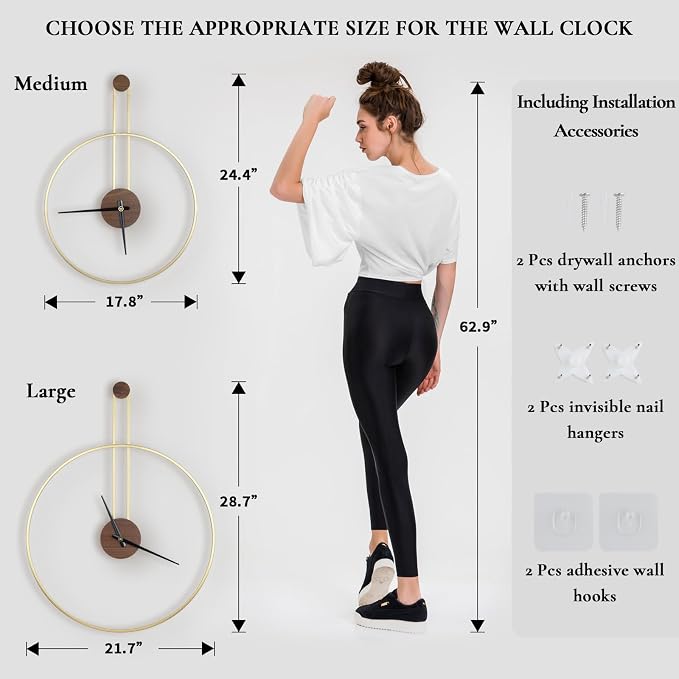 DRELIFAM Modern Wall Clock Large Wall Clocks - Image 6