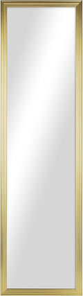 13.5 x 49.5 Inch White Rectangular Large Wall Mirror by Unknown