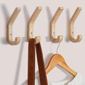 Natural Wood Wall Hooks, 4 Pack Wall Mounted Wooden Coat Hooks, Modern by CRSWHA