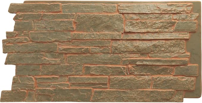 EverStone Acadia Ledge Faux Stone Panel, Iron Mill Color by EkenaMillwork