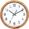 NUOVO 10 Inch Wooden Round Wall Clock Silent & Non-Ticking Retro Wall Clock by Unknown