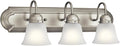 Kichler 24" 3-Light Vanity Bath Light in Brushed Nickel, Modern Bathroom Light by Kichler