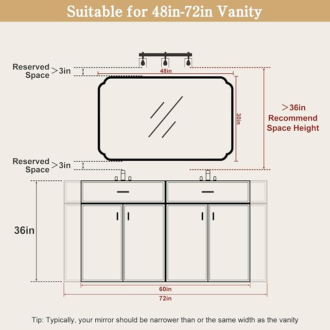 WallBeyond 30" x 48" Wood Bathroom Mirror - Image 5