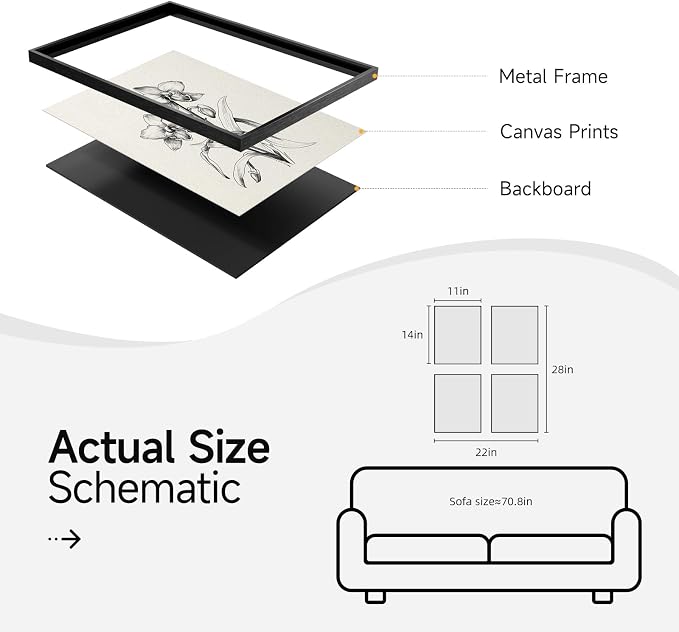 Framed Black and White Floral Wall Art - Image 6