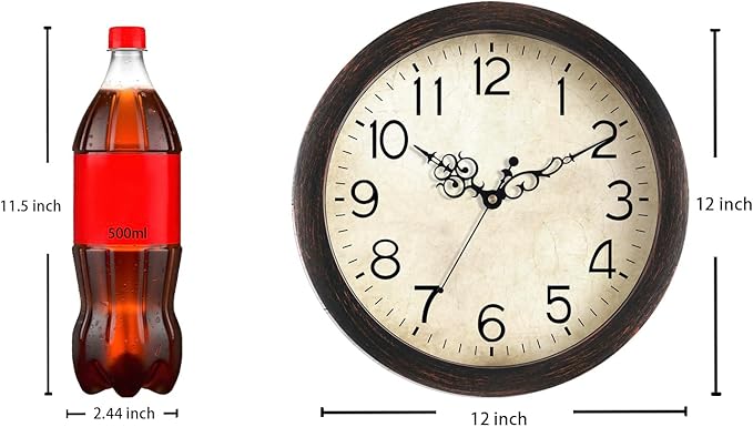 KECYET Wall Clock 12 Inch Vintage Wall Clocks Battery Operated Quartz Silent - Image 4