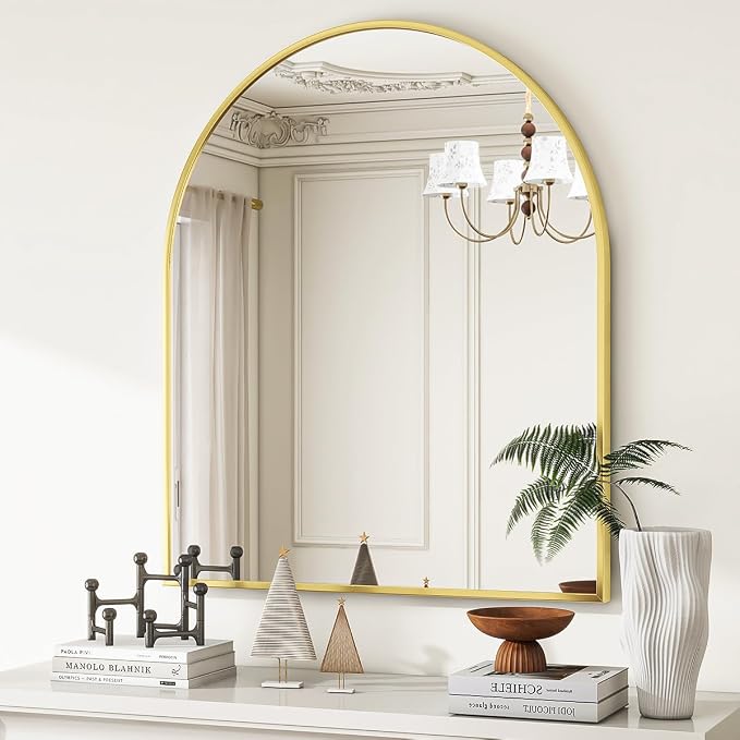 VooBang Arched Wall Mirror, 26 x 28 inch Arch Bathroom Mirror, Wall Mounted - Image 2