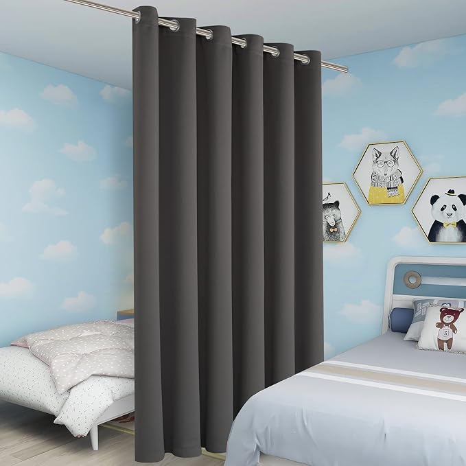 BONZER Room Divider Curtain Total Privacy Wall Grommet Thermal Insulated Wide - Image 5