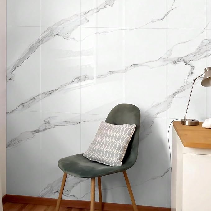 10pcs Thick Marble Peel and Stick Waterproof Wall Panels, Heat-Resistant - Image 3