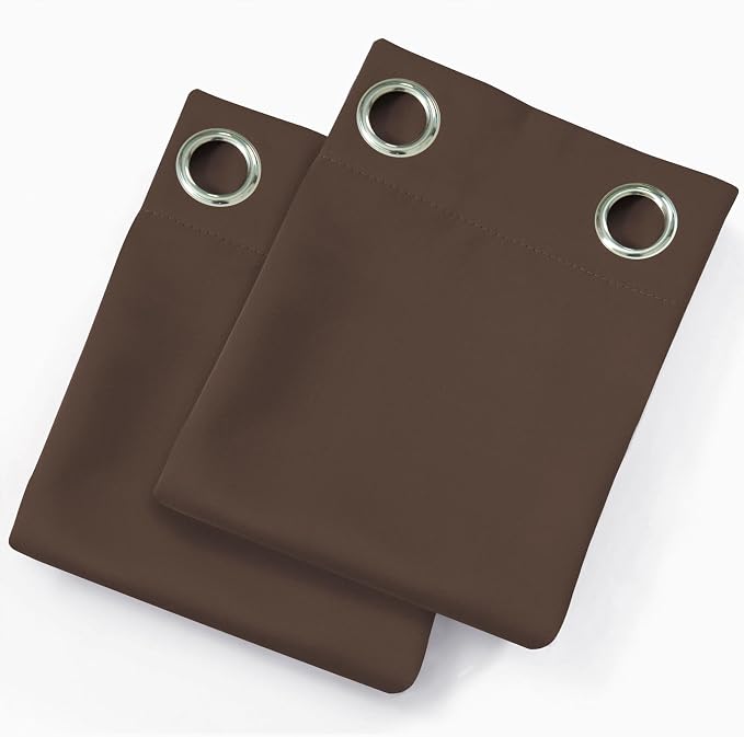 LEMOMO Chocolate Brown Blackout Curtains 42 x 54 Inch Length Set of 2 Panels - Image 9