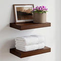 Homeforia Walnut 12 inch Floating Shelf, High End Solid Real Wood Small 12inch by Homeforia