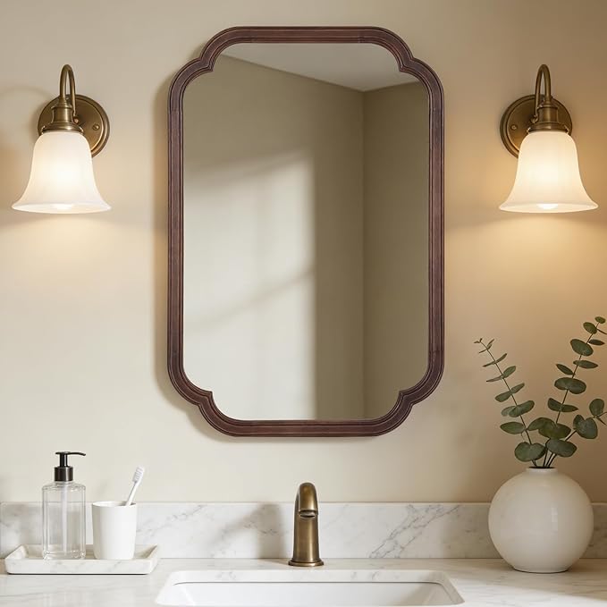 WallBeyond 20" x 30" Rounded Corner Arch Wall Mirror by WallBeyond