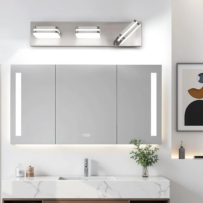 360° Rotate LED Bathroom Vanity Light Fixtures, 1300LM Acrylic Brushed Nickel - Image 9