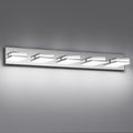 Modern LED Bathroom Lights Fixtures 5-Light, Stainless Steel Chrome Acrylic by JZEKVN