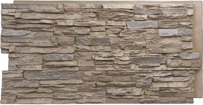EverStone Canyon Ridge Faux Stone Panel, 45 3/4"W x 24 1/2"H x 1 1/4"D by EkenaMillwork