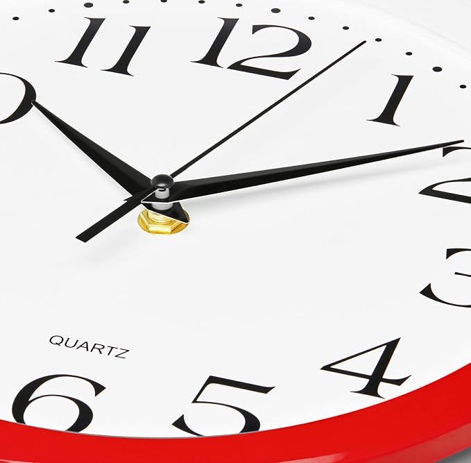 Bernhard Products Red Wall Clock Silent Non Ticking - Image 3