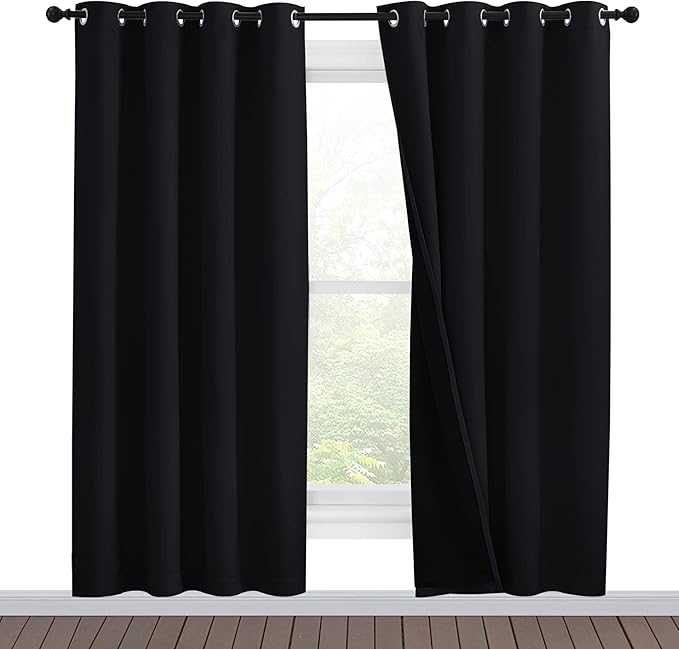 NICETOWN 100% Blackout Window Curtain Panels, Full Light Blocking Drapes by NICETOWN