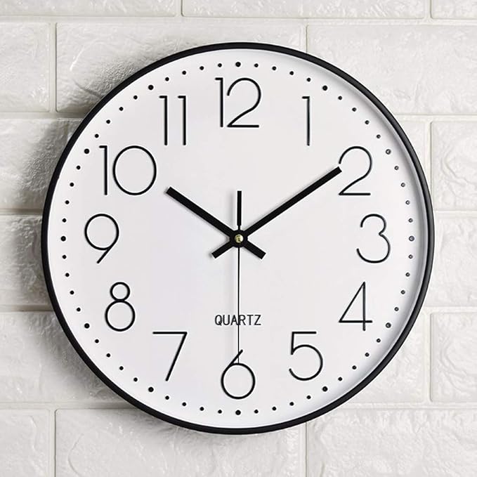 Tosnail 12 Inch Large Non Ticking Wall Clock, Round Silent Battery Operated - Image 2