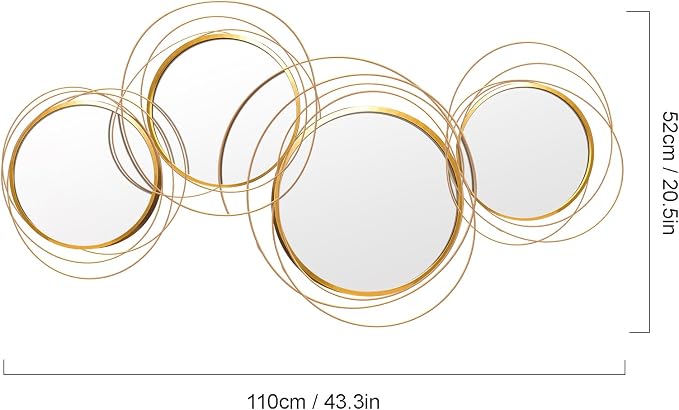 Large Decorative Wall Mirror, Modern Gold Wall Art Mirrors - Image 7