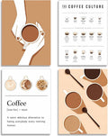 NCYEL 4pcs Modern Minimalist Coffee Wall Art Kitchen Coffee Shop Pictures by NCYEL