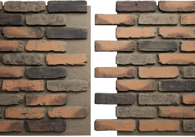 EverStone Aged Brick Faux Brick Panel, 46 7/8"W x 27"H x 1 1/4"D, Alamo Color - Image 8