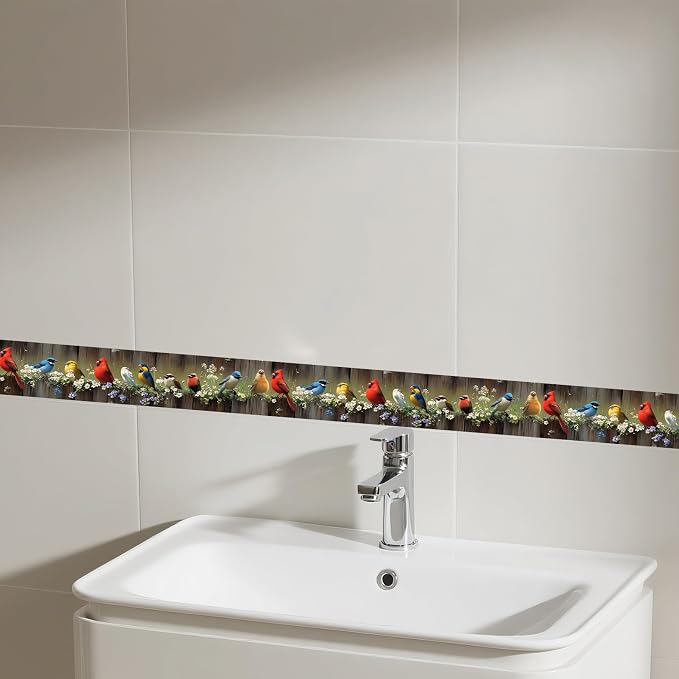 IVN Wallpaper Border Peel and Stick Wall Bird Decorative Wall Trim Self - Image 5