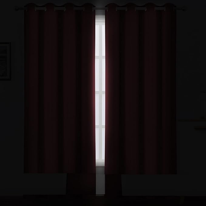 LEMOMO Red Thermal Blackout Curtains/52 x 108 Inch/Set of 2 Panels Room - Image 3