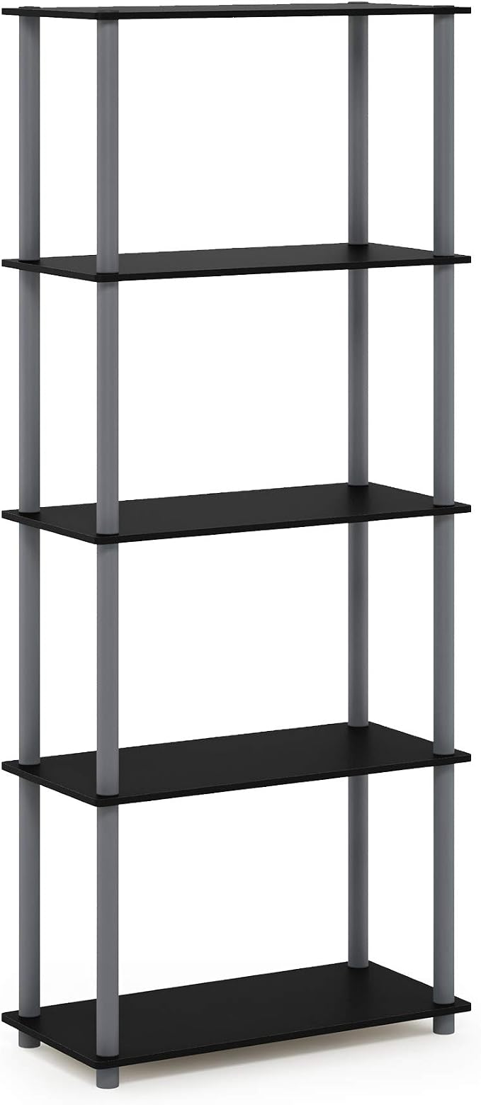 Furinno TURN-N-TUBE Storage Shelves, 5-Tier Book Shelf, Corner Shelf, Toolless - Image 5