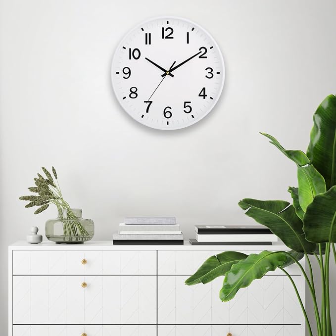 HZDHCLH White Wall Clocks Battery Operated 12 inch Silent Non Ticking Modern - Image 6