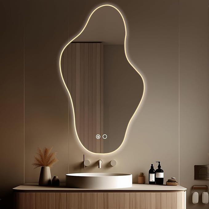 Modern Irregular LED Bathroom Mirror - Image 3