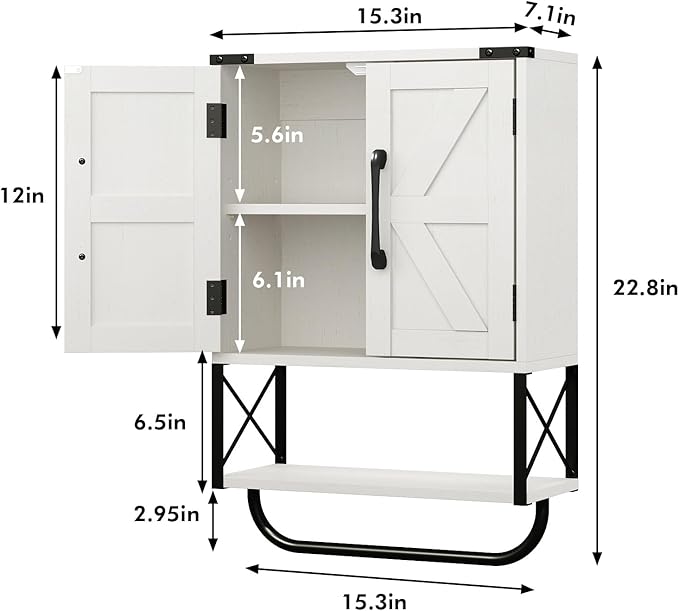 RUSTOWN Farmhouse Rustic Medicine Cabinet - Image 3