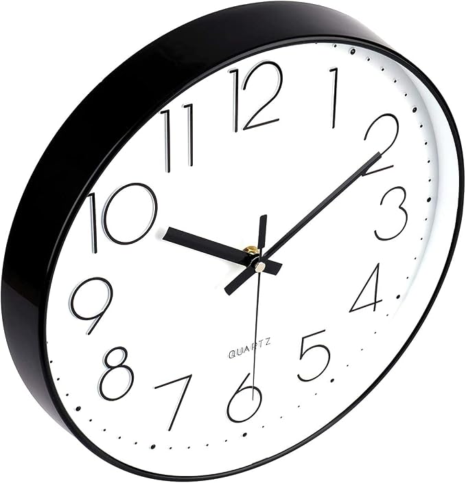 jomparis Small Wall Clock Black Wall Clocks Silent Non-Ticking - Image 6
