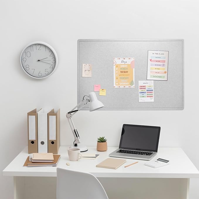 Lightomorrow Bulletin Board, 36 x 24 Inches Felt Pin Board, Cork Alternative - Image 7