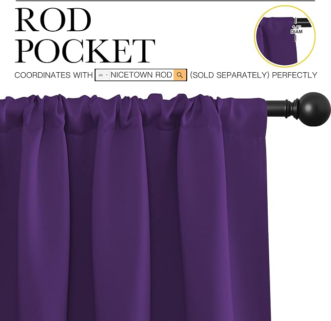NICETOWN Blackout Curtains for Living Curtains, Triple Weave Home Decoration - Image 3