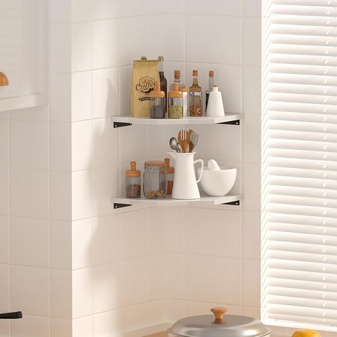JJL Corner Shelf, 12 Inch Corner Shelf Wall Mounted - Image 4