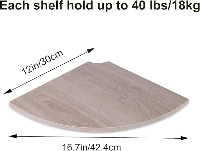 JJL Corner Wall Shelf, 12-Inch Sector Shelf - Image 3