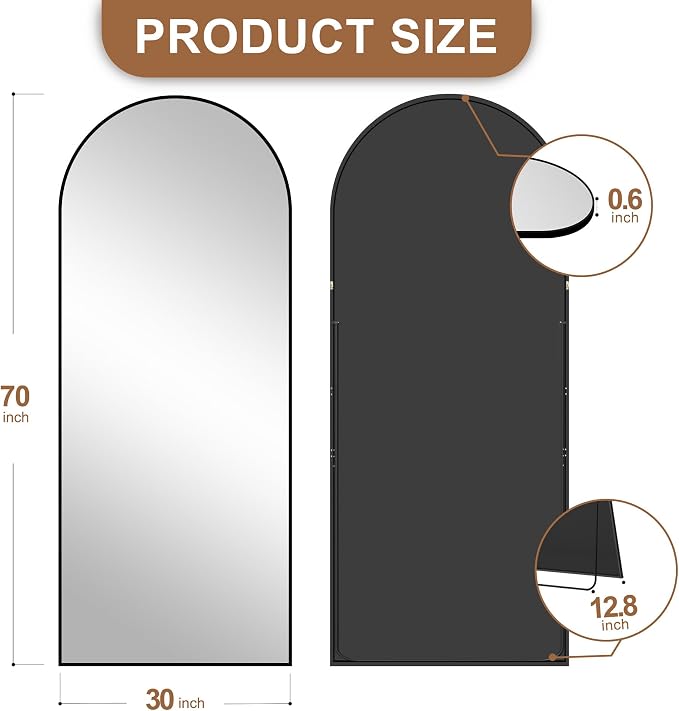 Delma Full Length Mirror, Large Floor Mirror - Image 2
